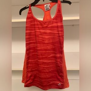 Adidas tank top size medium orange red gently used Sporty